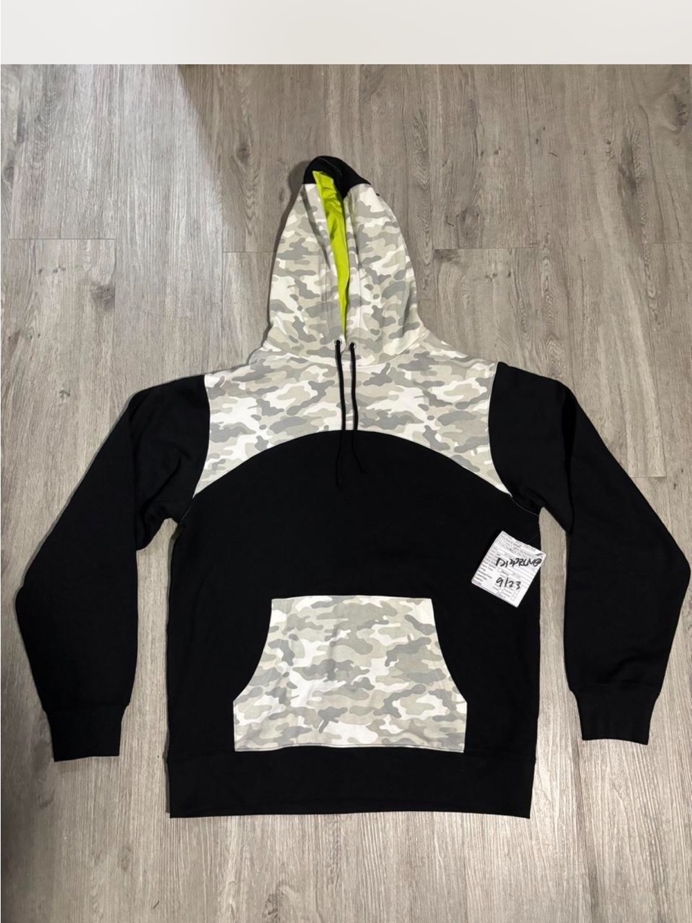 White Camo Black Hoodie